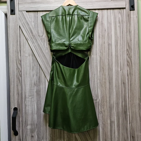 A.L.C. Lexi Dress Faux leather Hunter Green